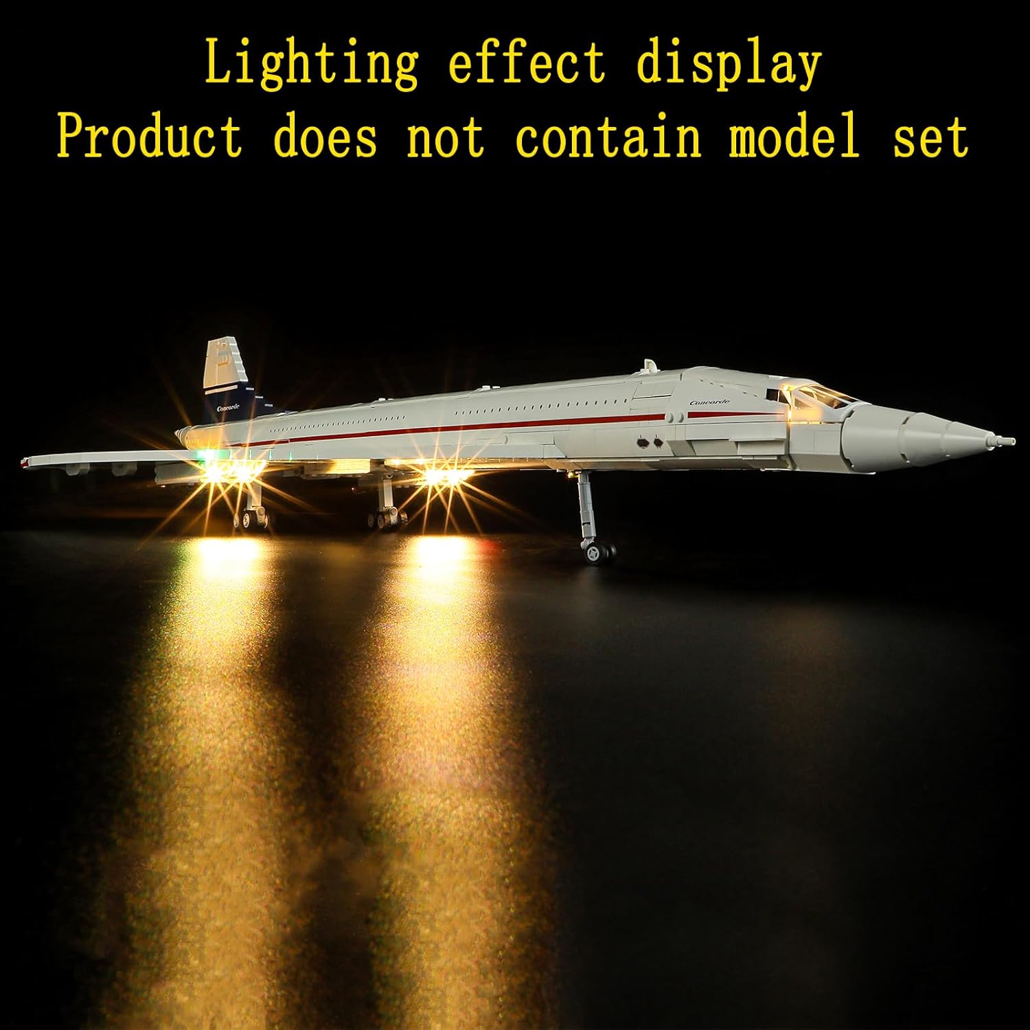 GEAMENT LED Light Kit Compatible with Lego Concorde - Lighting Set for Icons 10318 (Model Set Not Included)
