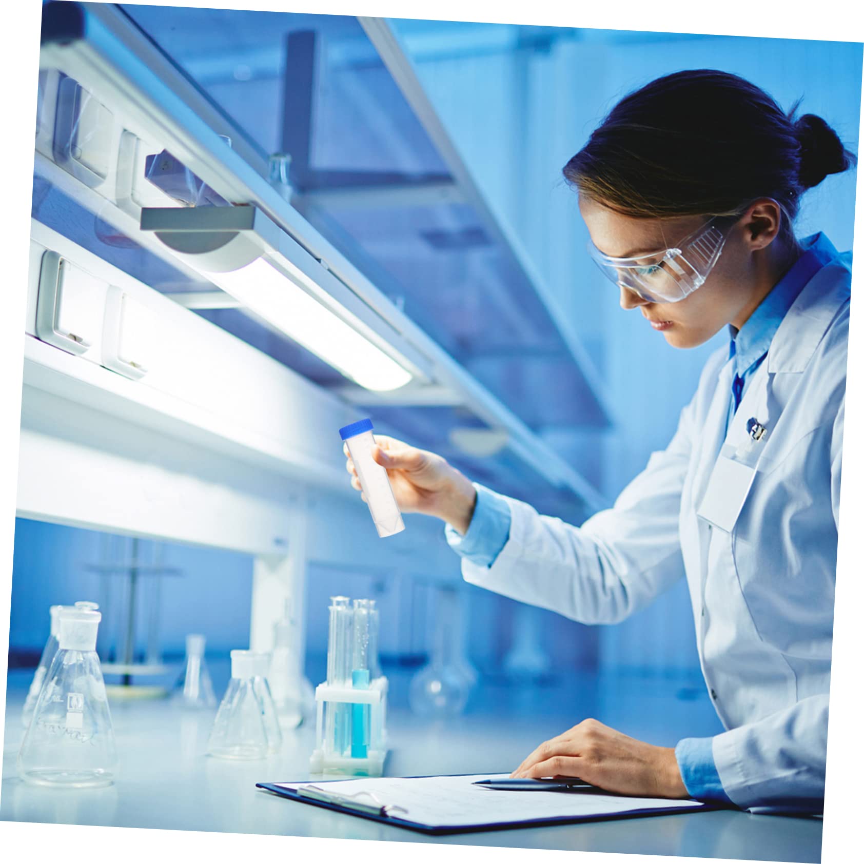 Contenitori Per Centrifuga Da Laboratorio 50 Ml Tappo a Vite, Fondo Piatto Autoportante, Confezione Da 50 Pezzi, Provette Per Test e Conservazione Liquidi