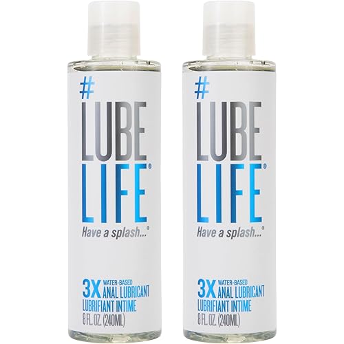 LubeLife 3X Anal Lube, 8oz 2 Pack – Extra Thick Water-Based Personal Lubricant for Men, Women & Couples, Toy & Condom Safe