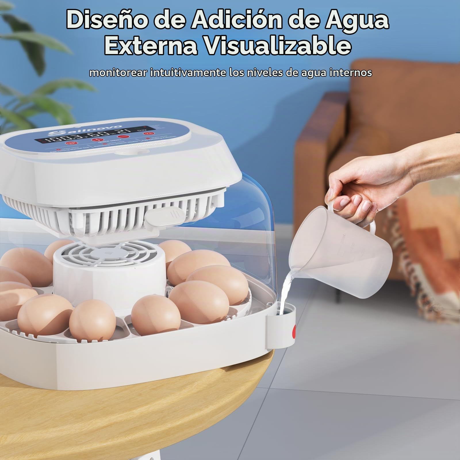 Sailnovo Incubadoras de huevos para incubar, 12 huevos, incubadora para huevos de gallina con 4 modos, visión de 360°, incubadora de huevos con giro automático y control de temperatura, indicador de