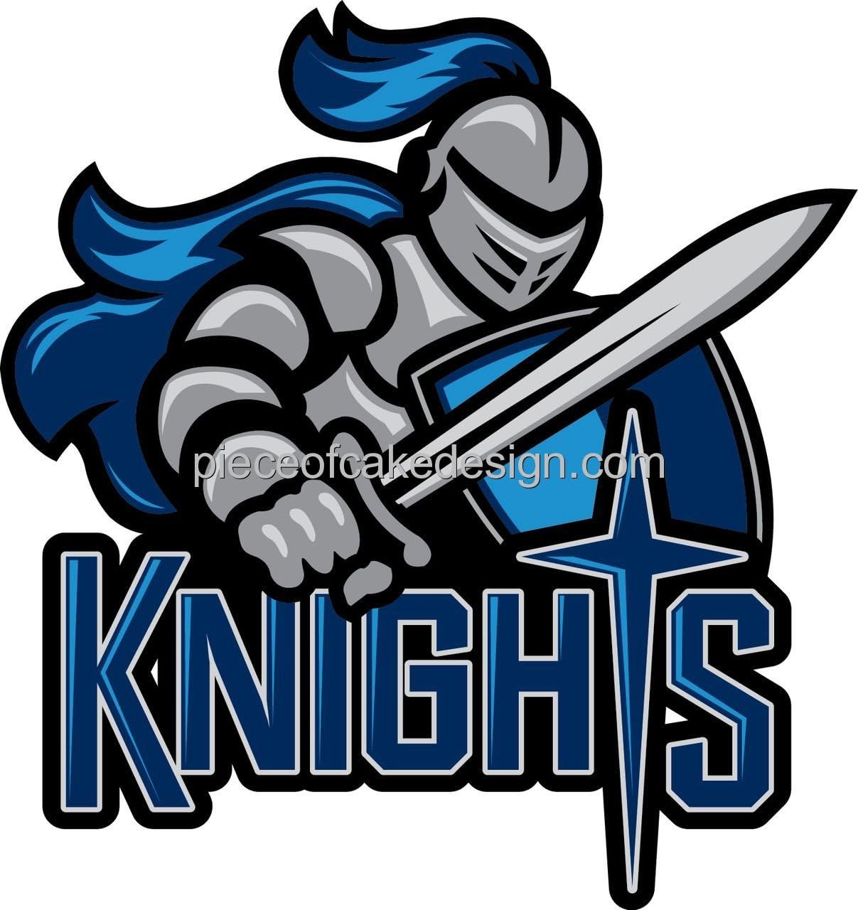 1/4 Sheet - Knights Team Mascot - Edible Cake/Cupcake Topper