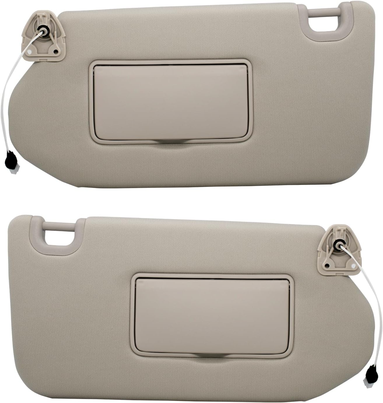 NHILES Left Driver Side & Right Passenger Sun Visor with Lamp & Mirror for 2013-2020 Nissan Pathfinder 2014-2020 Infiniti QX60 and 2013 Infiniti JX35,OEM: 96401-9PB0A 964009PB0A Beige