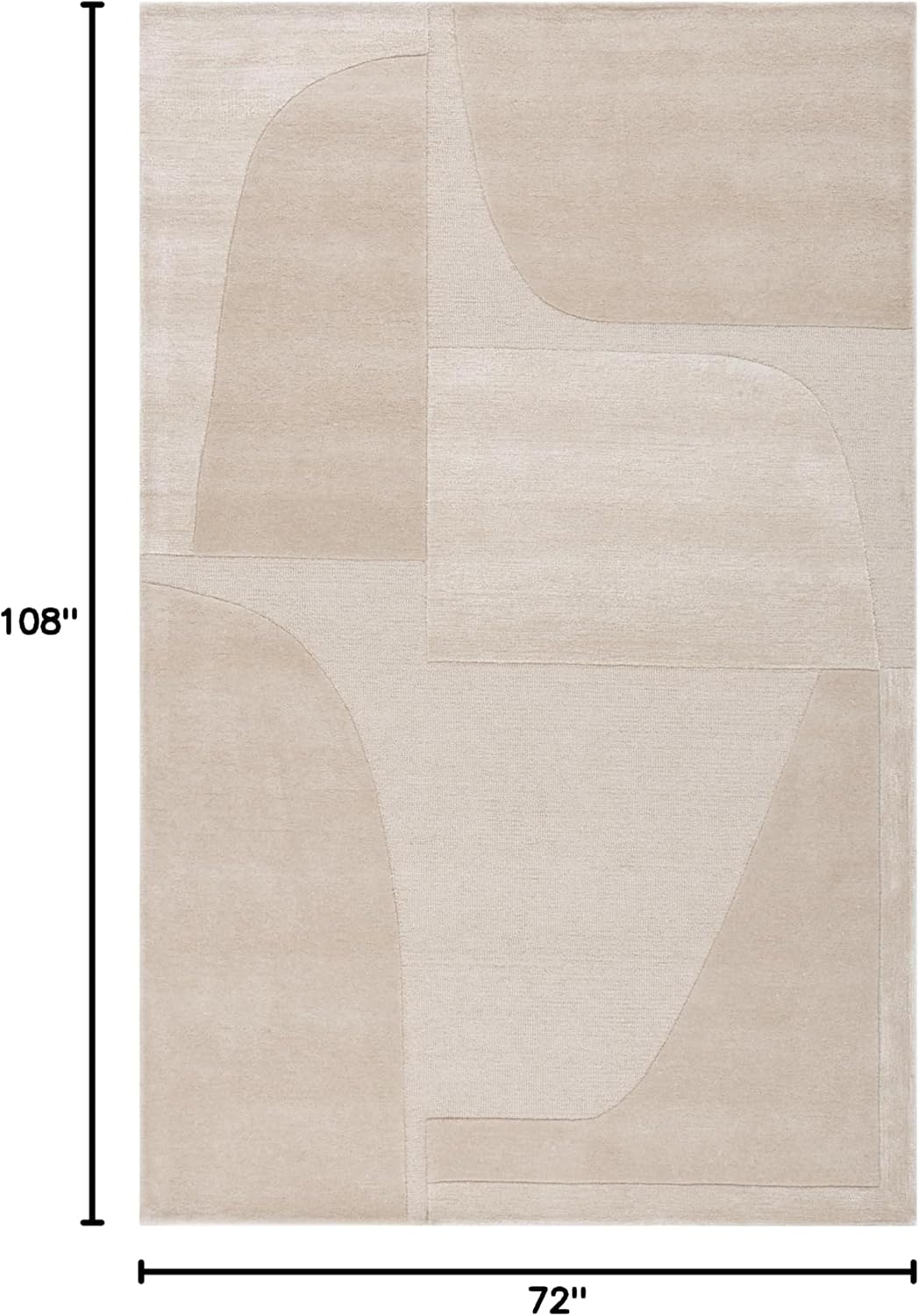 SAFAVIEH Fifth Avenue Collection Area Rug - 6' x 9', Beige, Handmade Wool & Viscose, Modern Contemporary Design, Ideal for The Living Room, Dining, Bedroom (FTV252B)