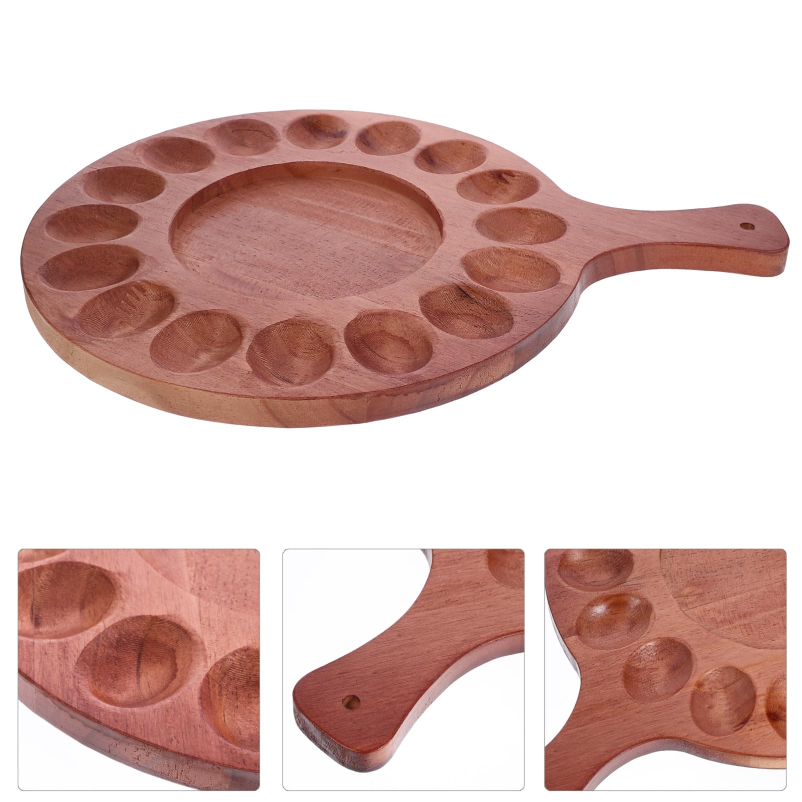 Bandeja de Huevos Rellenos de Madera Plato Servidor Reversible para Aperitivos y Postres para Fiestas y Reuniones Familiares