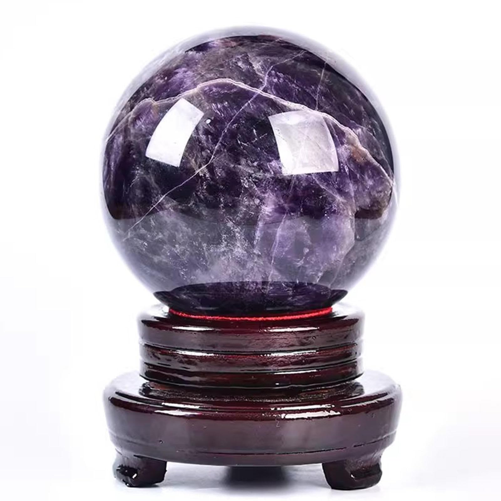 AARTERZZA Purple Crystal Ball Ornaments Amethyst Home Porch Study Bedroom Raw Stone,11CM