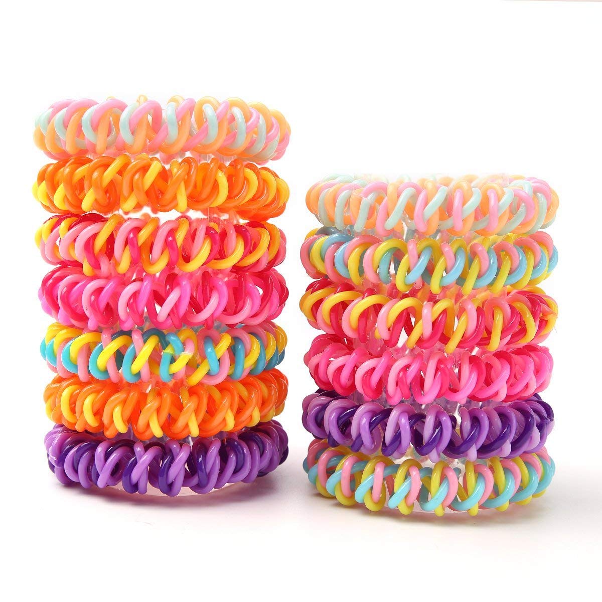 Spiral Hair Ties, Plastic Elastics Hair Ties, No Crease