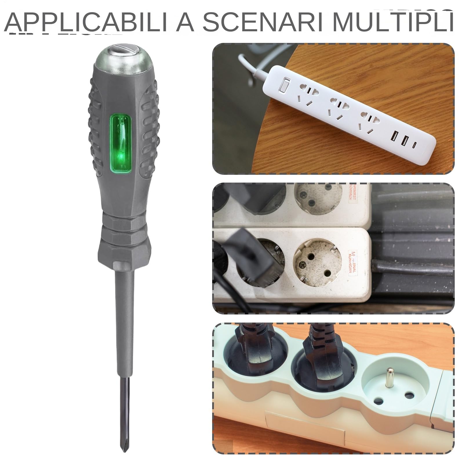 Cacciavite Magnetico Tester Tensione Manico Ergonomico Con Spia Luminosa