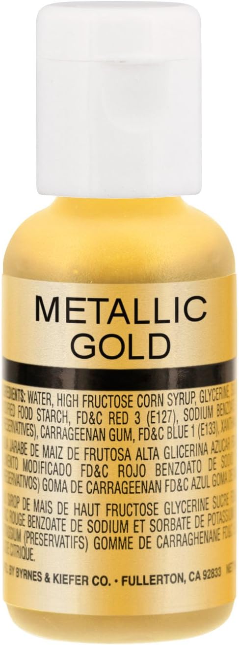 Chefmaster by US Cake Supply .7fl oz Metallic Gold Airbrush Food Coloring