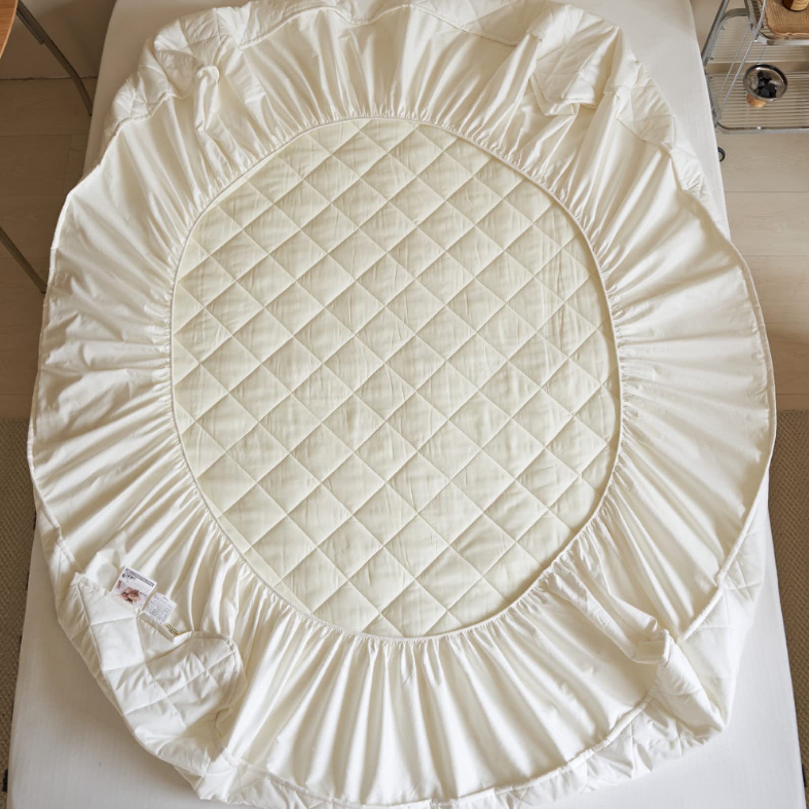 Sábanas bajeras extraprofundas para colchón, funda de colchón acolchada gruesa de algodón de color sólido, para dormitorio, habitación de invitados, vacaciones, hogar, gris oscuro, 180 x 200 cm