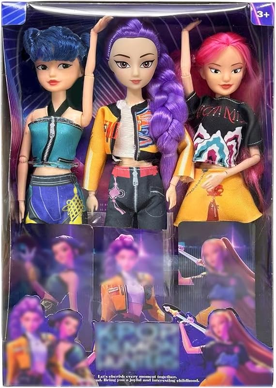 K-Pop De-Mon Hunters Figurine,Ensemble de Modèles Réduits pour Les Fans de Hunters Cadeaux d'anniversaire pour Le Bureau, Décorations de Bureau Huntr Figure (3pc)