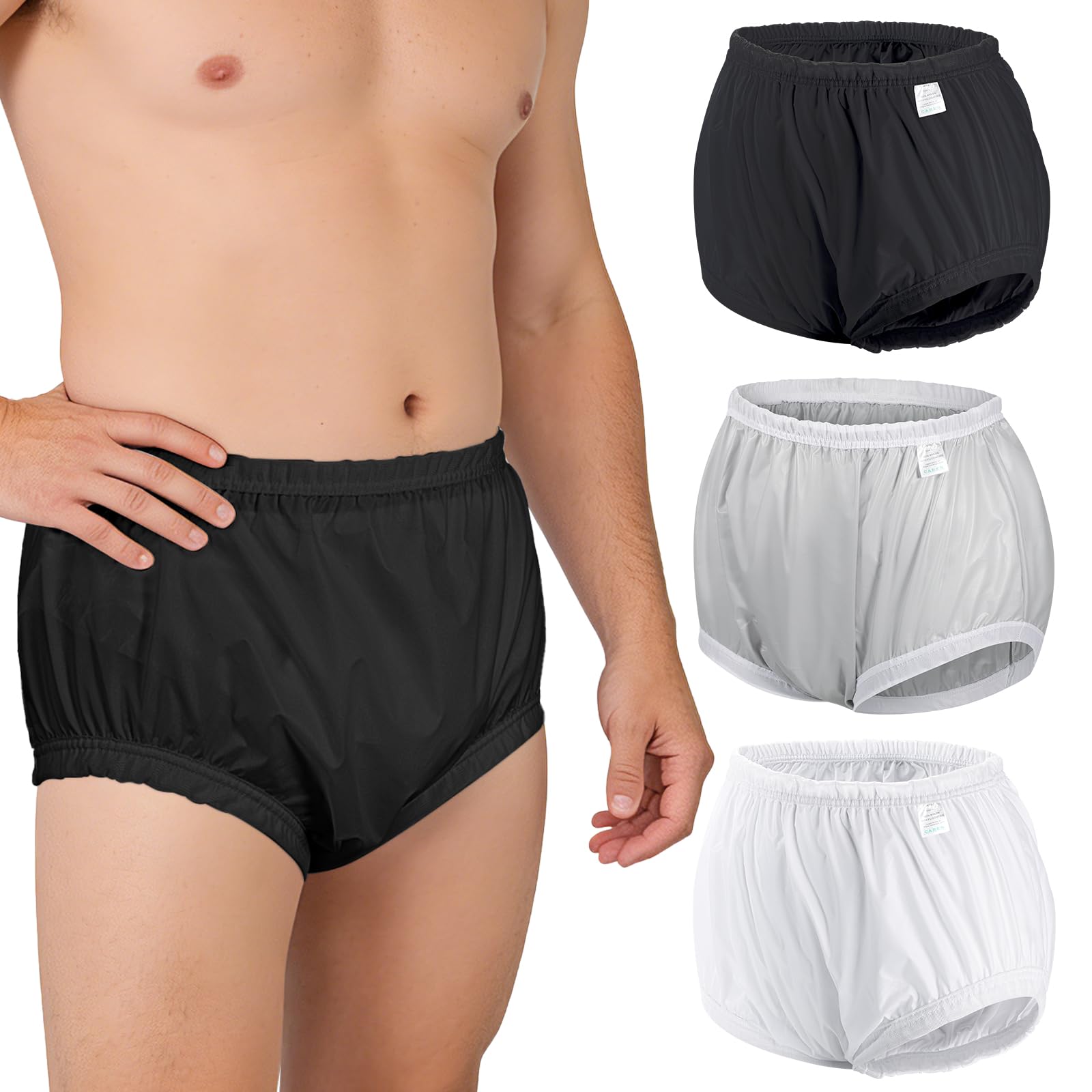 Carer Adult Diaper Cover for Incontinence Noiseless Unisex 3 Pack XL | Mixed Colors,Water…