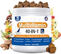 GuruAmi 40-in-1 Dog Multivitamin Chewables: Glucosamine, Probiotics, Mushrooms for Joints, Itchy Skin, Gut, Immune Support All Breeds