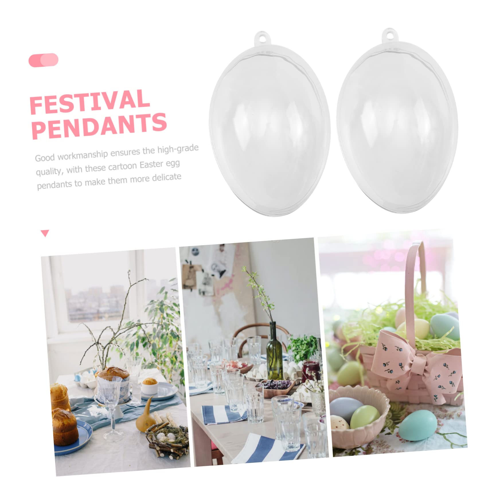 ABOOFAN 12 Bezaubernde Ostereier zum Aufhängen aus Kunststoff Transparente Befüllbare Eier zur Festival Dekoration mit Aufhängeschnur
