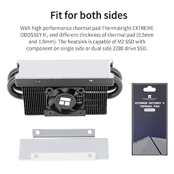 Thermalrlght HR10 2280 PRO Black SSD Heatsink Cooler,Double-Sided Heat Sink,with 45mm Heatpipes AGHP Tochnology,with Thermal Silicone Pad for M.2 2280 SSD Cooling