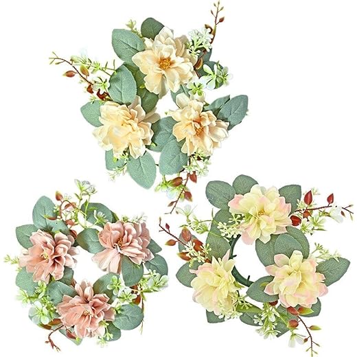 Candle Rings 3pcs Artificial Flower – Small