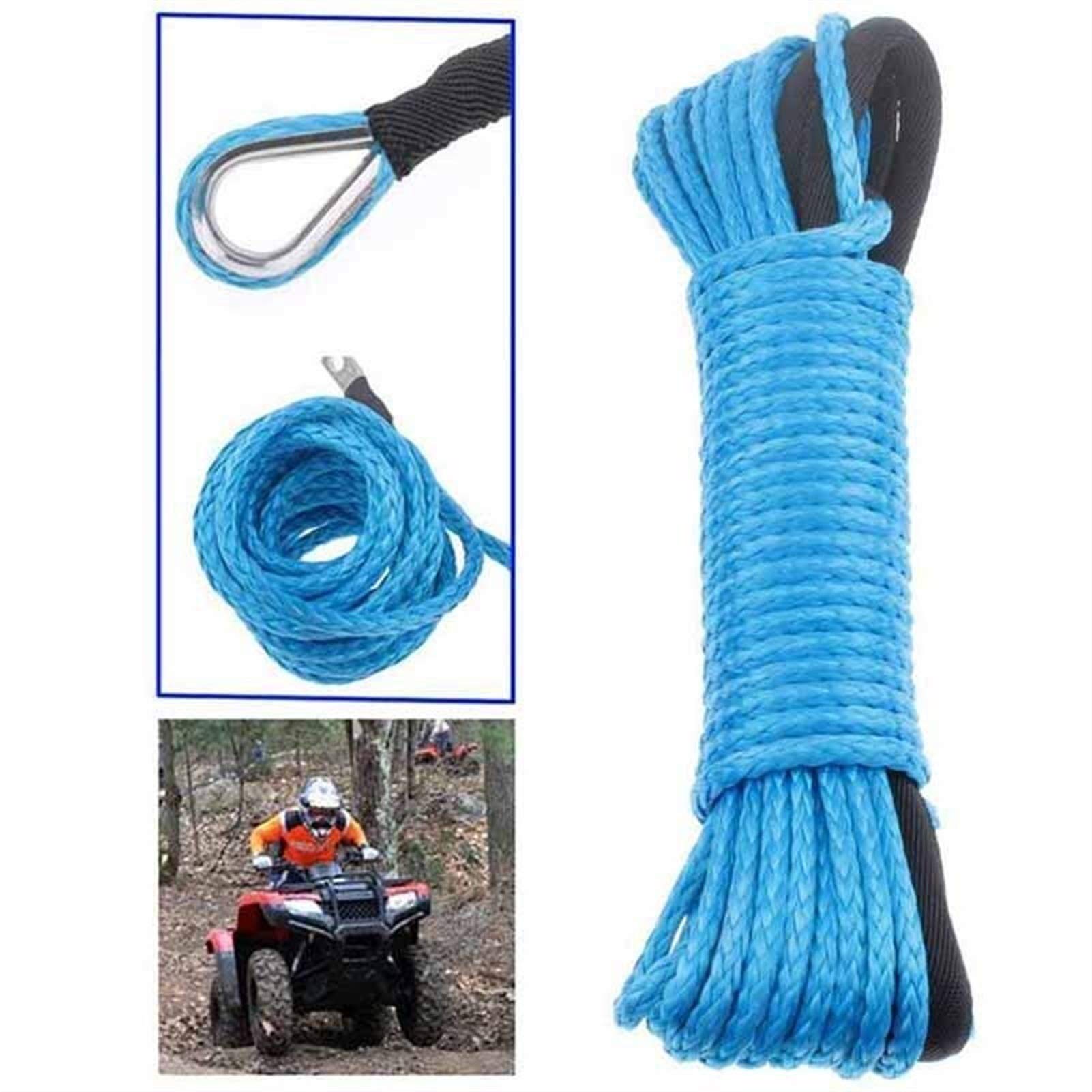 Zklgs 3/16*50(5Mm*15M) Winch Rope, Polyethylene Strong Traction Rope Synthesis Winch Rope Winch Rope Car Emergency Trailer Rope Rescue Rope(/16 * 50(5Mm*15M),Blu)