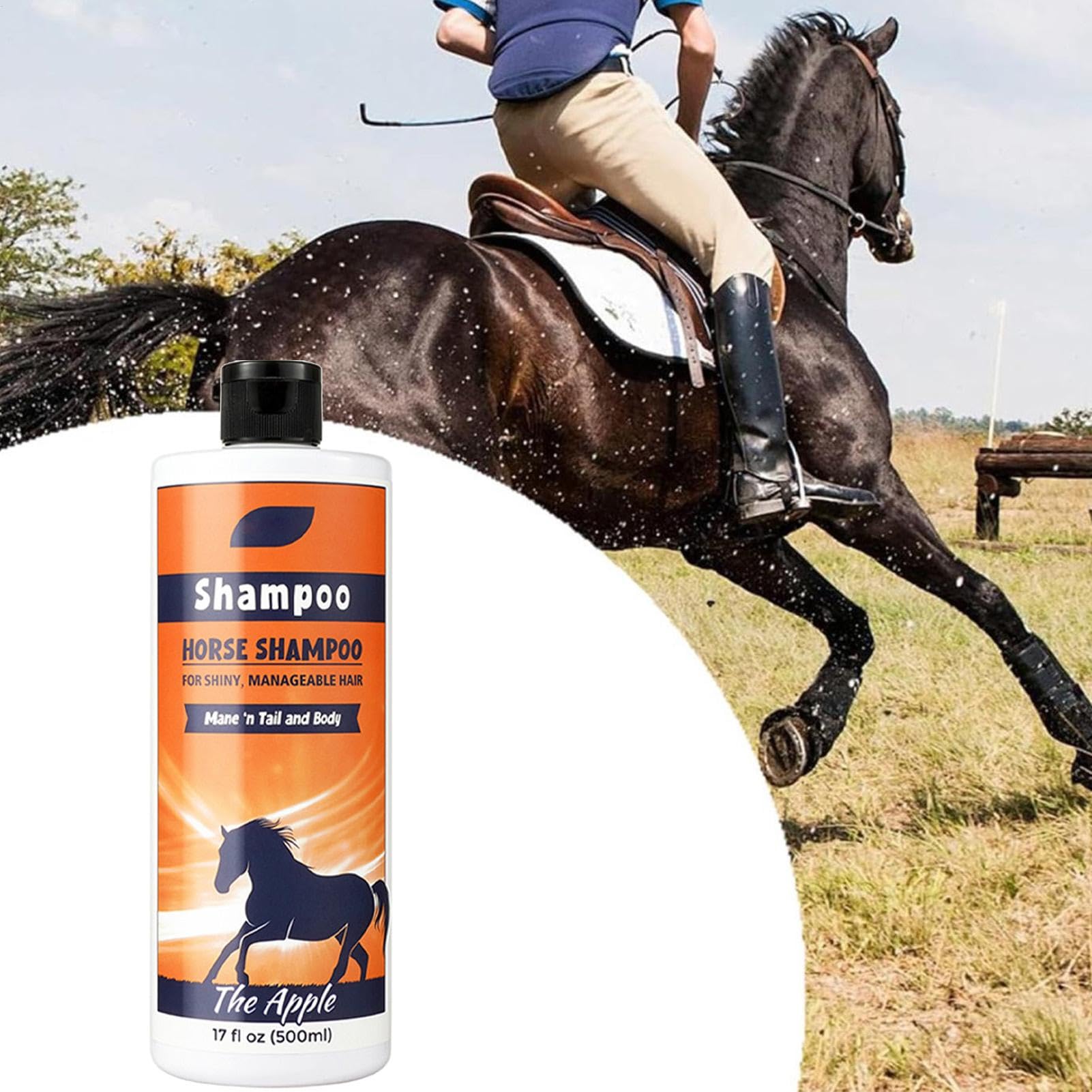 Acondicionador de crines y Colas, gallos de Caballo y champú para Cola, champú acondicionador para Cola y Melena, 500 ml, Accesorios para el Cuidado de Caballos, Limpiador para Limpieza y