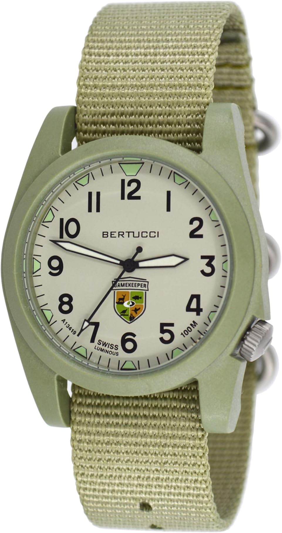 Bertucci Gamekeeper 13372 Unisex Patrol Green Nylon Band Dirt Quartz Dial Watch