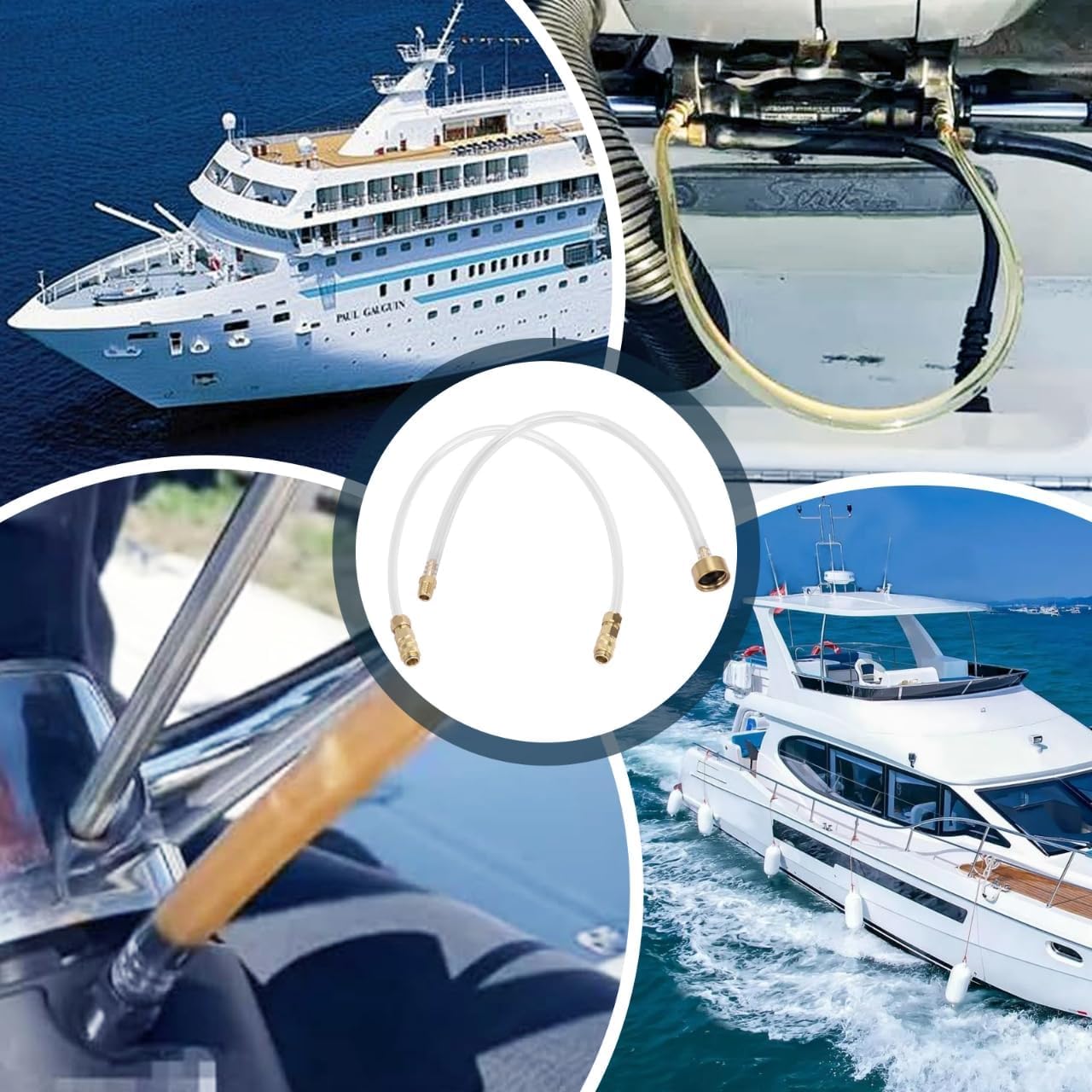 Seastar Hydraulic Steering Bleed Kit -【Leak-Proof & Quick Connection】 | Marine Bleeder Tool for Boat Steering Systems，Upgraded Cap Thread for Bottle Has Seal and Prevent Leaks Fluid-Brass