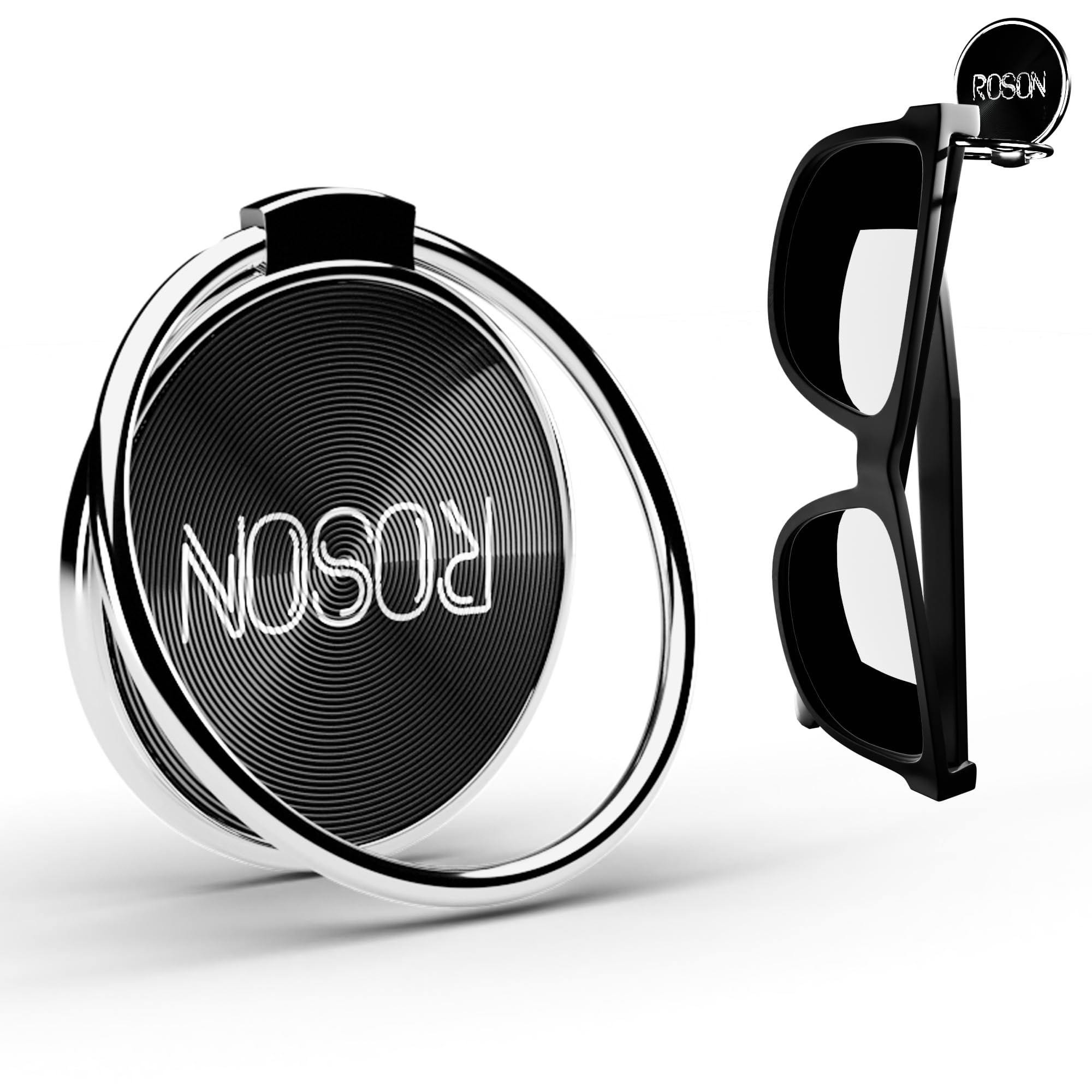 ROSON Sunglass Holder for Car Dash Sunglasses Clip Premium Metal-Alloy Glasses Eyeglass Holder Truck Car Accessories for Women Man - Any Surface You