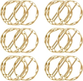 18Pcs Shirt Ties Clips for Women Silk Scarf Ring Clip T-Shirt Buckle Ring Clip Metal Round Circle Clip Clothes Clip