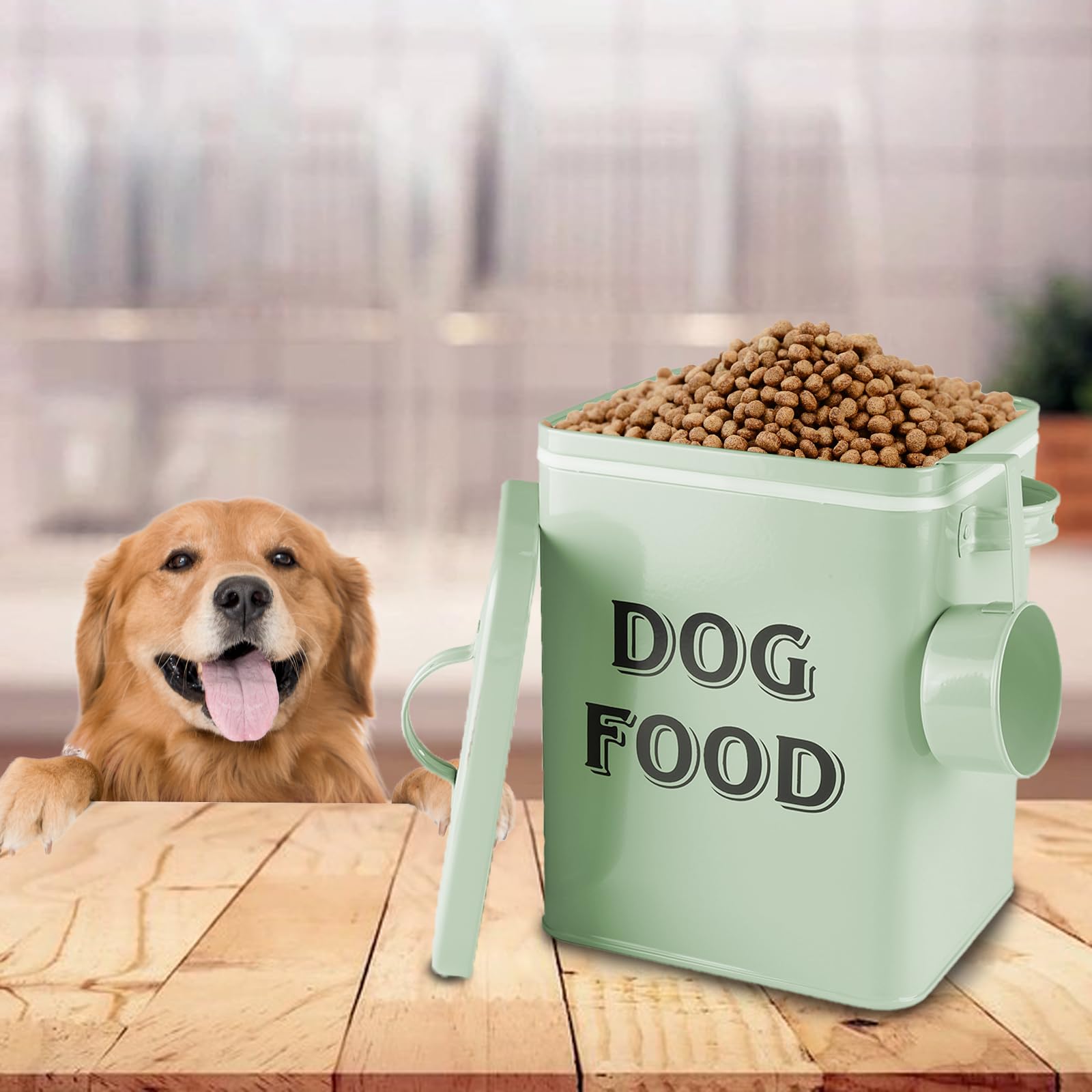 Pethiy Dozen droogvoercontainer, luchtdicht houten deksel, koolstofstaal, gecoat, 2,5 kg 1,5 kg, levensmiddelen, opbergdoos