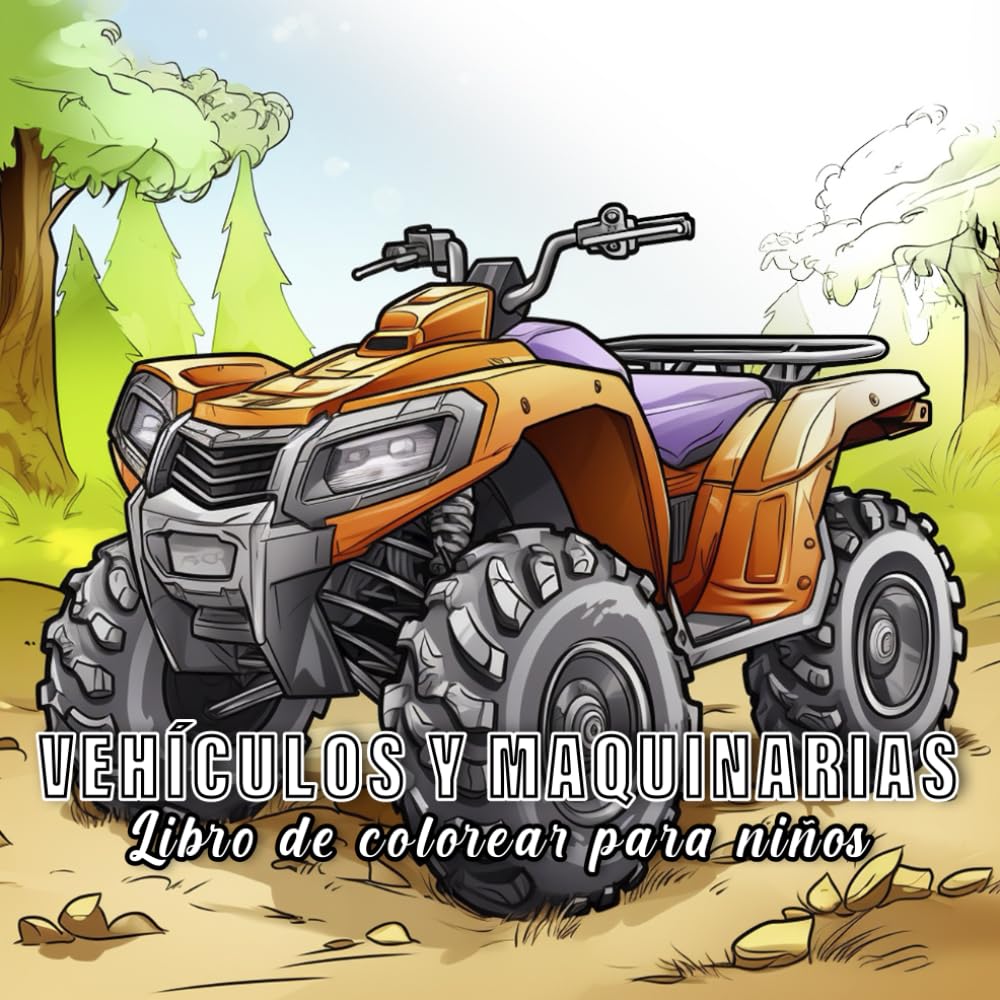 Vehículos y Maquinaria: Libro de colorear para niños con 60 bocetos de vehículos y maquinaria. (Pequeños Mundos)