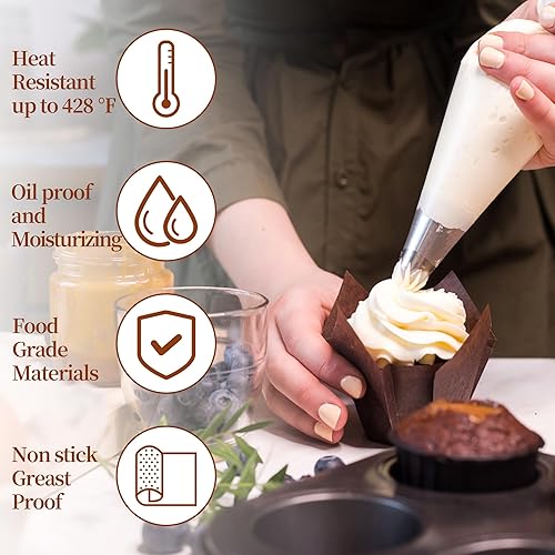 Miniatura 2 de XP-ART 200 forros de tulipanes para cupcakes, pergamino, para hornear muffins, perfectos para fiestas de cumpleaños, bodas, baby showers, catering,