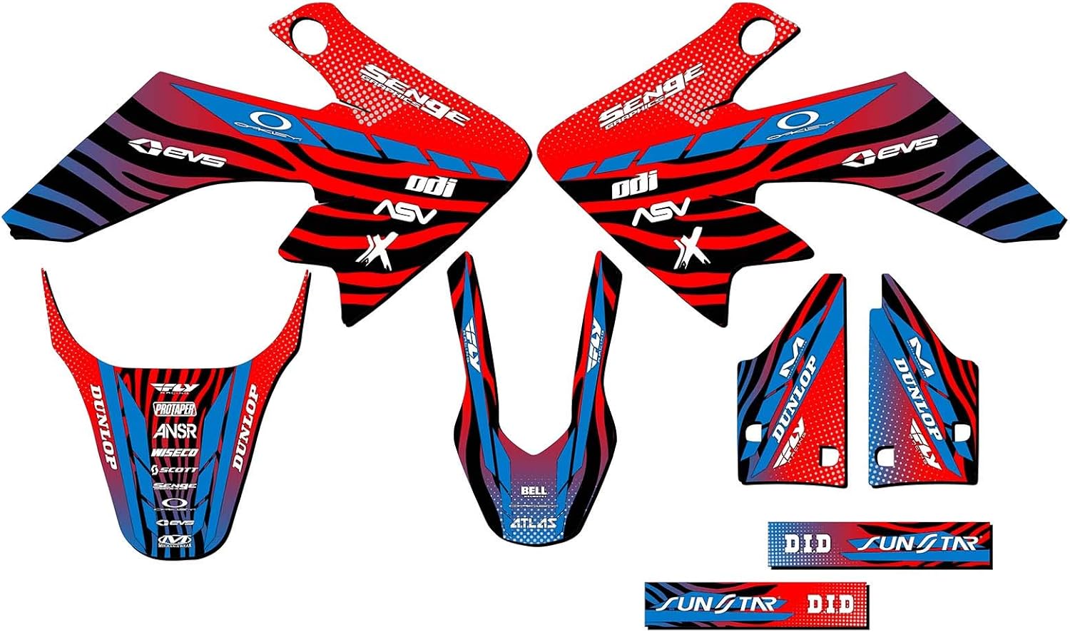2004-2012 CRF 50F Tigre Pink Senge Graphics Complete Kit with Rider I.D. Compatible with Honda