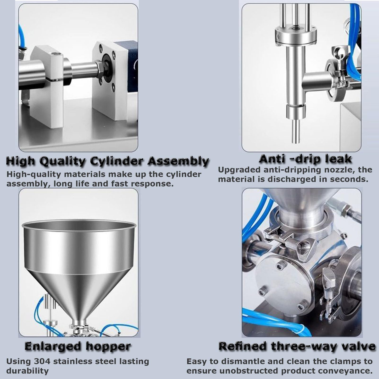 TREEYX Pneumatic Piston Filler Semi-Automatic Paste Dispenser - Manual Liquid Filling Machine for Oil Cream Lotion Honey - — view 7