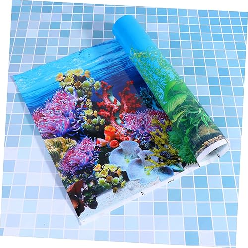 Miniatura 8 de minkissy 2 piezas de fondo de pecera papel de acuario adhesivo de fondo de acuario papel tapiz de acuario fondo de pecera adhesivo océano cartel