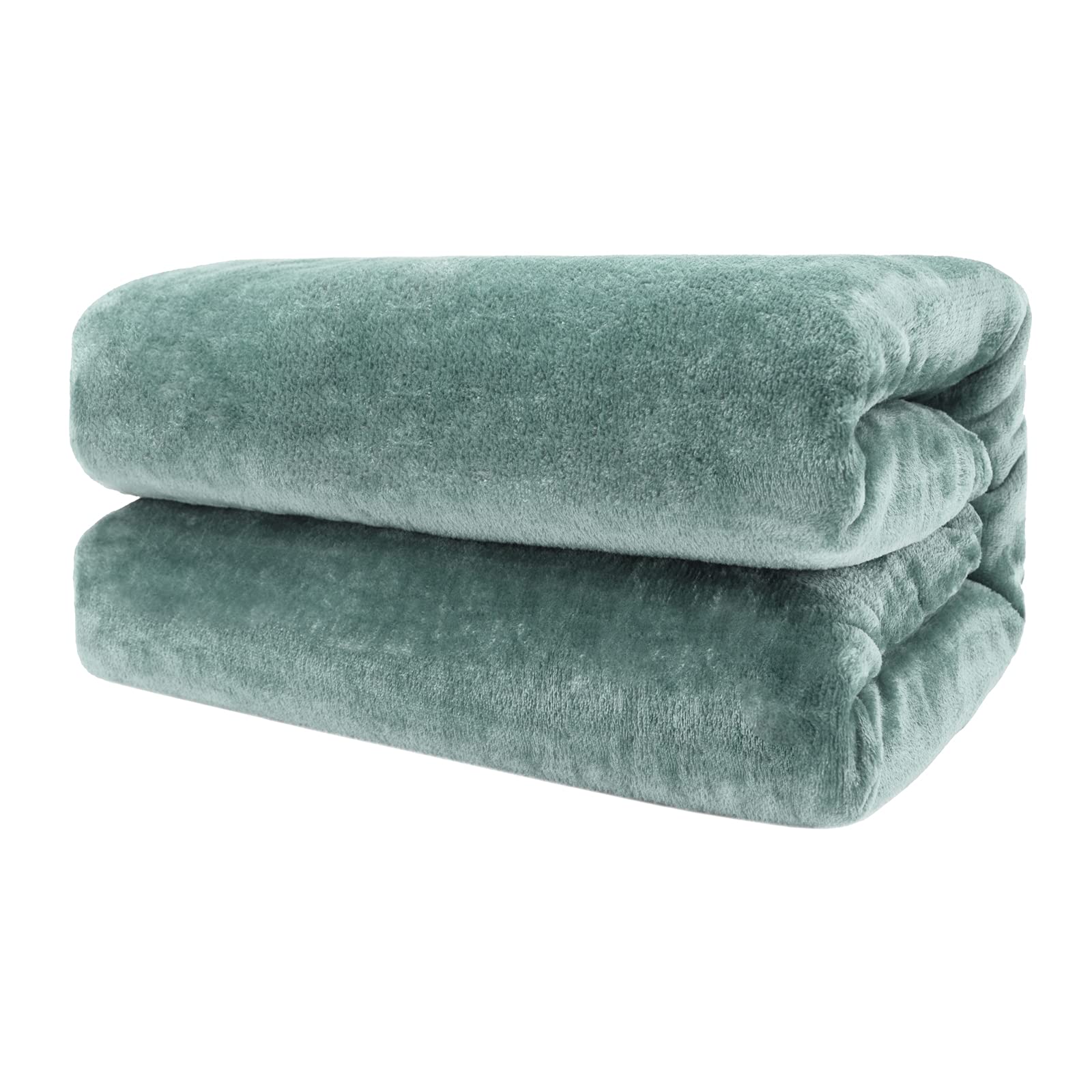 Excelente Tienda Mantas Liso para Sofá y Cama de Franela Extra Suave y 100% Microfibra Caliente. - Fácil De Limpiar (Verde, 220 x 240 cm)