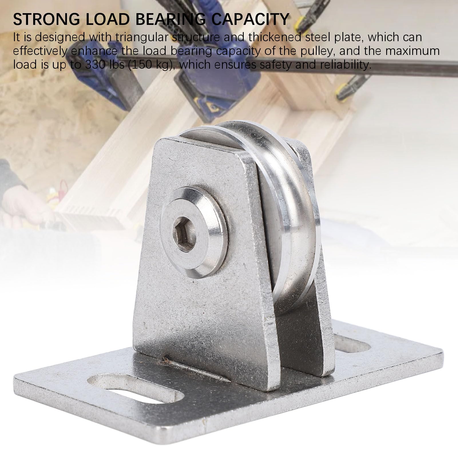 Polea fija Single silencio dual dual acero de carbono 330 lb de carga de soporte de carga de la pared de elevación de la polea para el ejercicio del hogar y el equipo de gimnasia