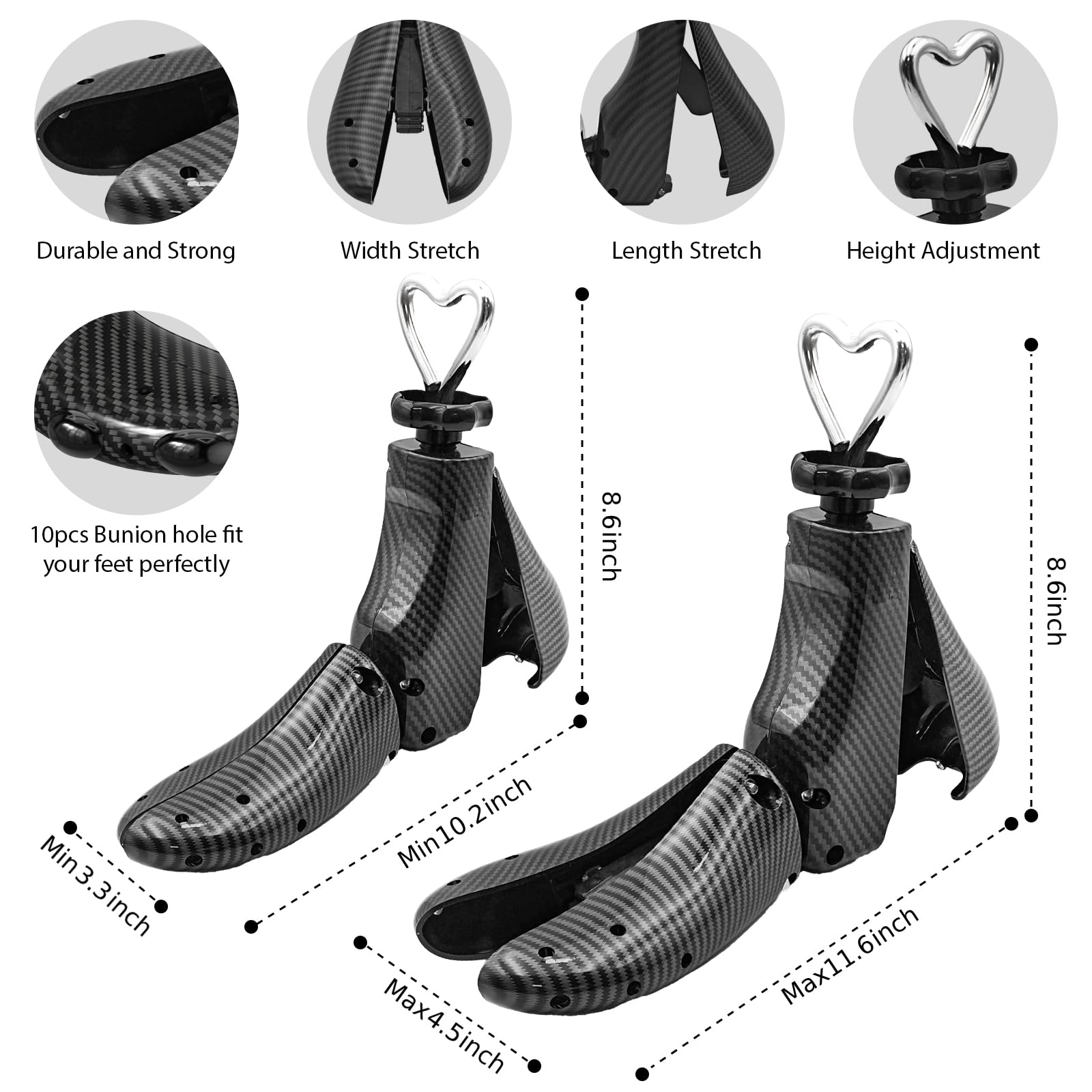 JJDPARTS Tendiscarpe Uomo Donna, Allarga Scarpe Uomo Donna, Tendi Scarpe Tendi Stivali Regolabile Lunghezza Larghezza (37-43)