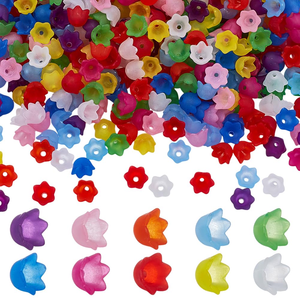 Capuchons de perles en acrylique 10 couleurs pour boucles d'oreilles et loisirs créatifs