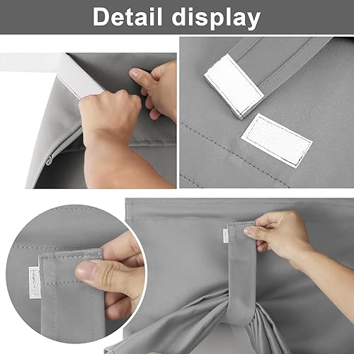 Miniatura 6 de YSYY Cortinas de puerta francesa 100% opacas, sin arrugas, oscurecimiento de la habitación, bloquean la luz y el calor a través del vidrio. Cortinas