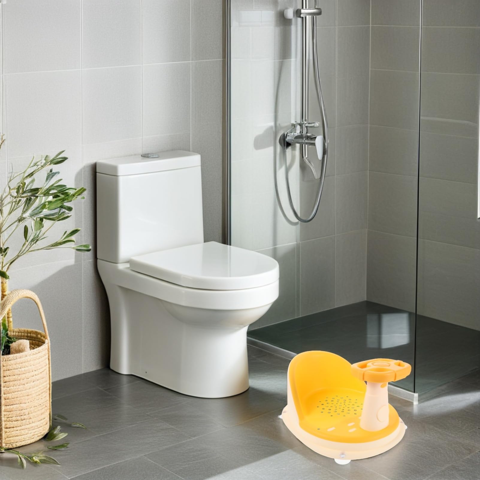 Seggiolino Bagno Neonati Giallo Pieghevole in Pp Tpe 1 Pz