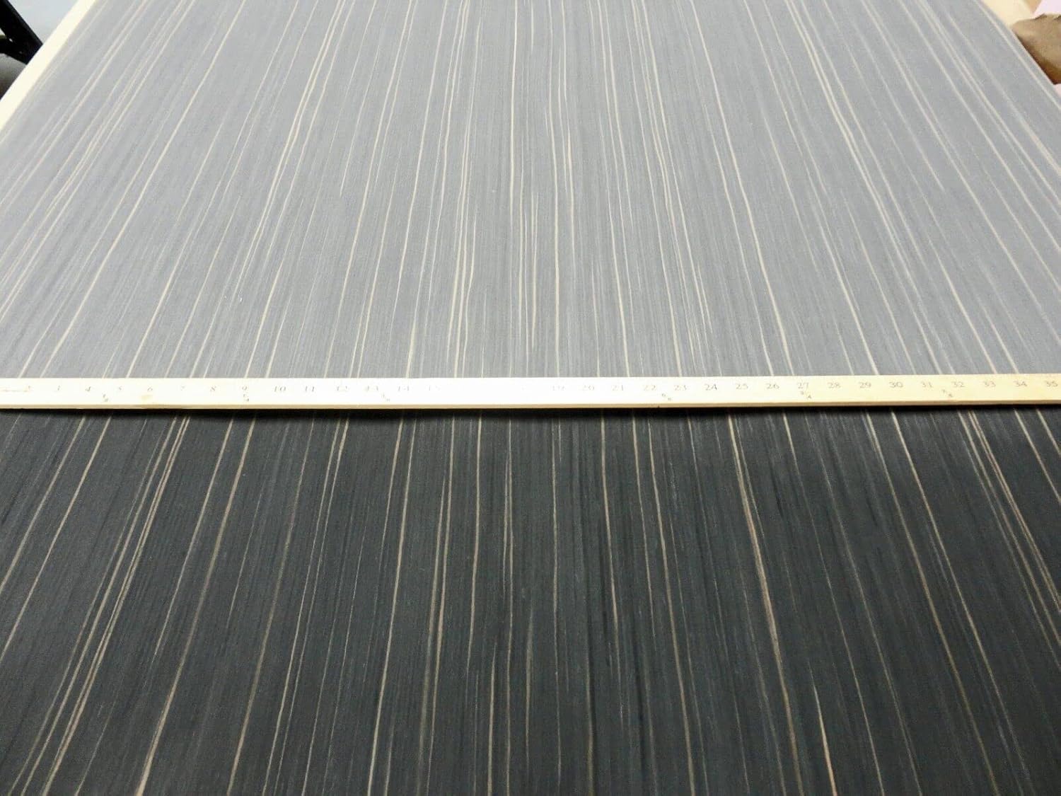 Ebony Macassar Composite Wood Veneer 8" x 24" raw no Backer 1/42" Thick # 616