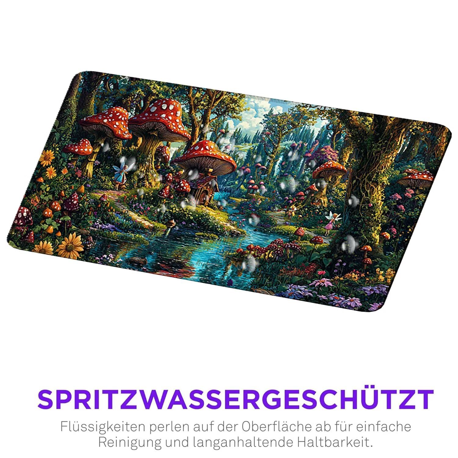 Podkładka pod mysz do gier, 1600 x 800 mm, XXL, duża gamingowa podkładka pod mysz, wodoodporna podkładka pod mysz, długa podkładka na biurko z przeszytymi krawędziami, mata na biurko z gumową podstawą