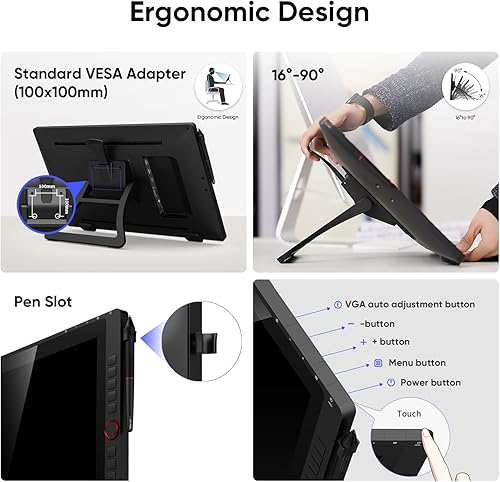 Miniatura 9 de XP-PEN Artist24 Pro Pantalla para lápiz de dibujo, resolución 2K, 23.8 pulgadas, compatible con una conexión USB-C a USB-C, 20 teclas de acceso