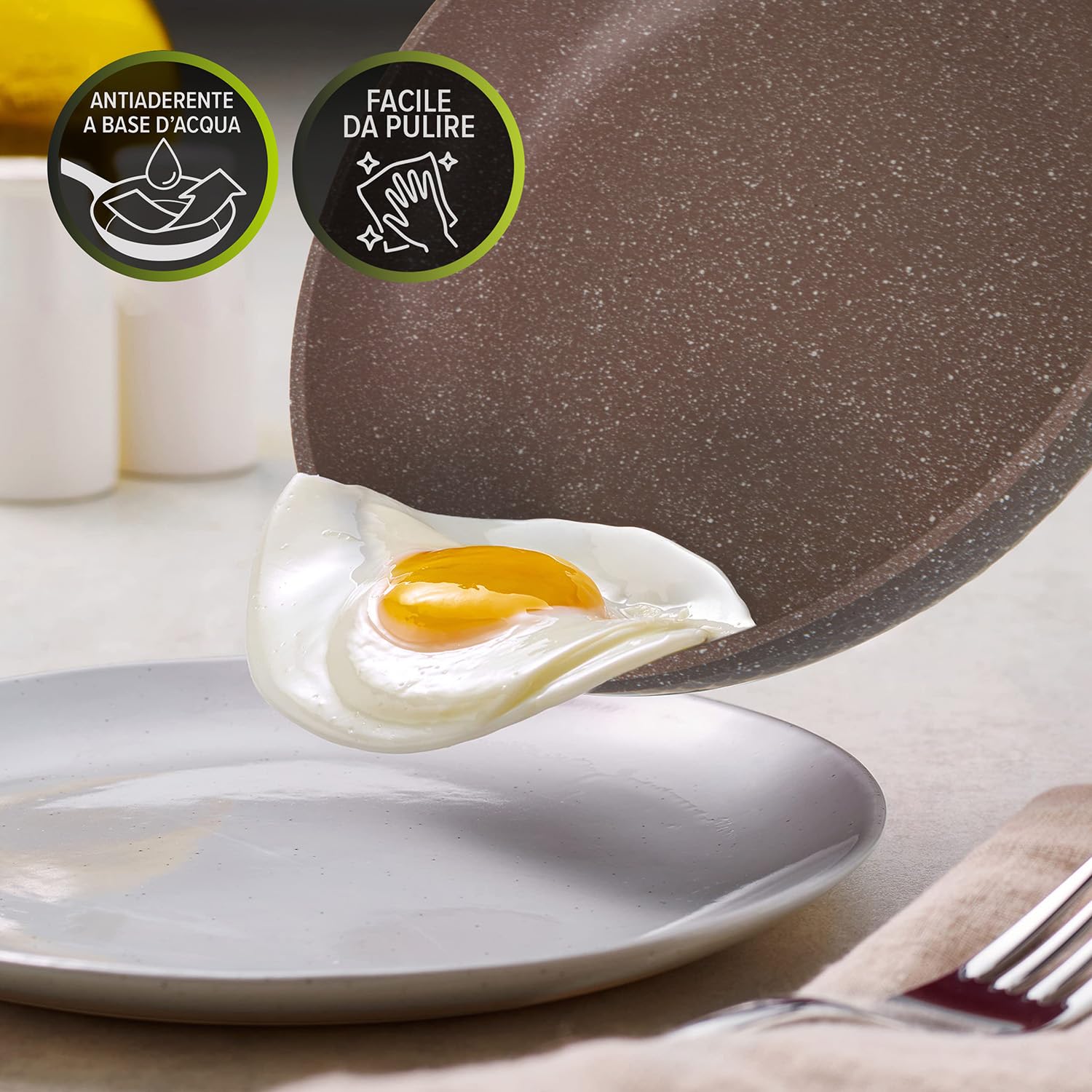 KASANOVA, sartén antiadherente 0% grasa, para inducción y todos los tipos de cocinas, con mango antideslizante, revestimiento antiadherente, sartén para tortilla. (26 cm)