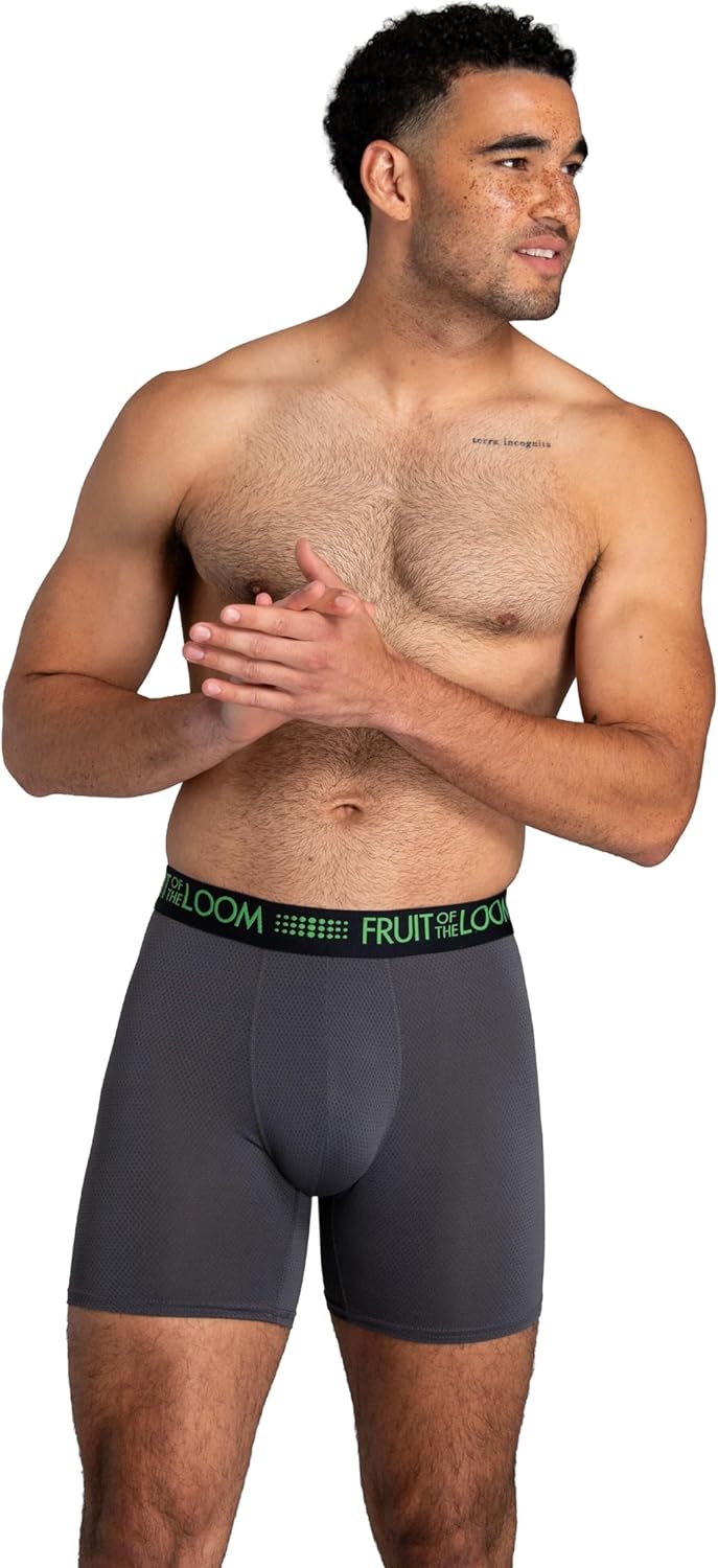 Fruit of the Loom mens Men's Breathable Boxer Briefs, Moisture Wicking Underwear, Assorted Color Multipacks - Image 4