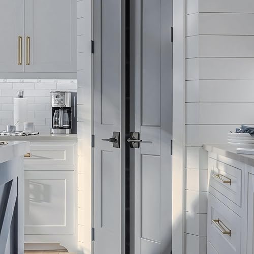 Miniatura 151 de Schlage Latitude F10 LAT 622 CEN Manija de paso con roseta Century, para pasillo y armario, negro mate Mate negro