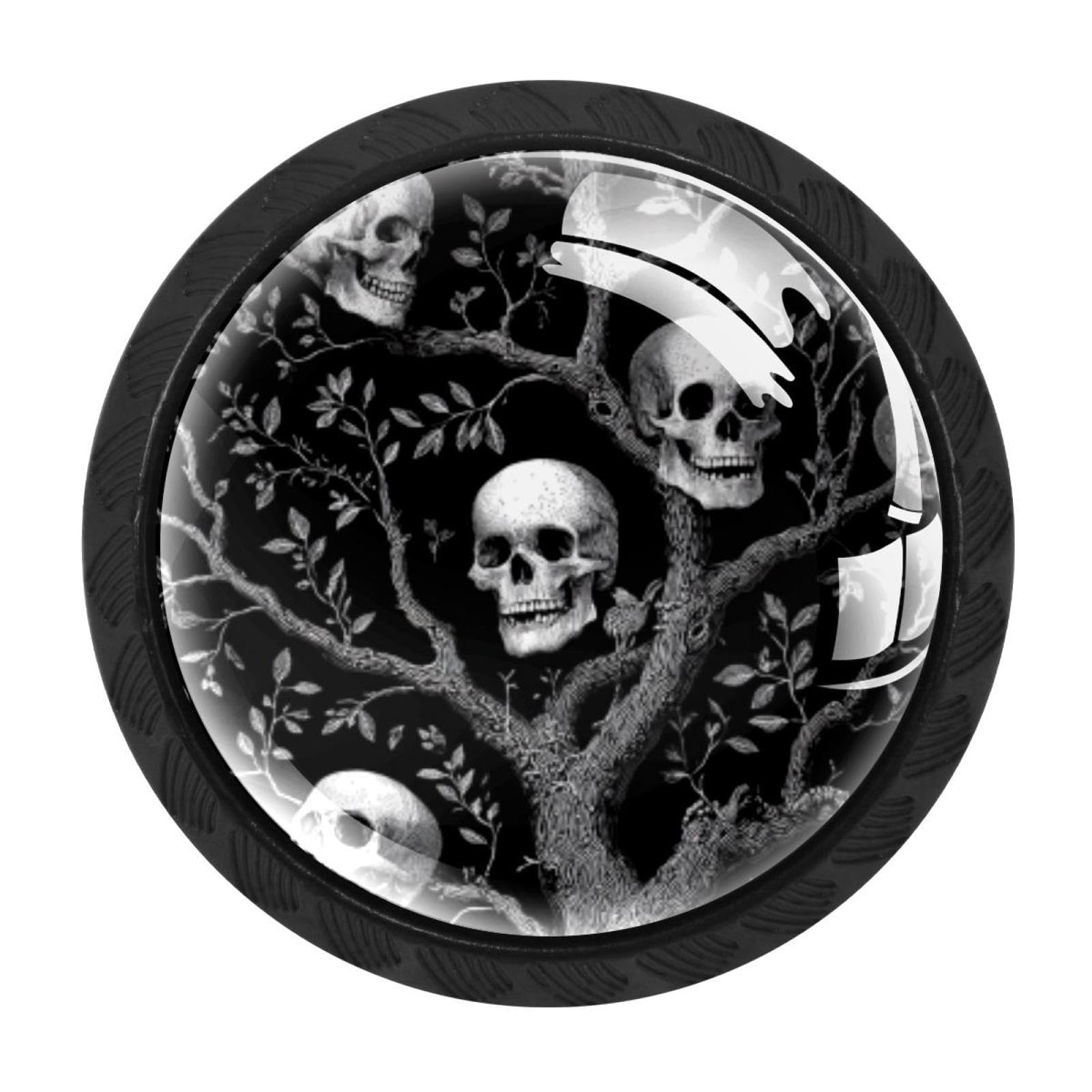 CHENZZZZ 4 Pieces Skeleton Pattern Kitchen Cabinet Knobs Drawer Knobs Dresser Knobs Black Knobs Drawer Pulls Dresser Drawer Handles Knobs for Dresser Drawers