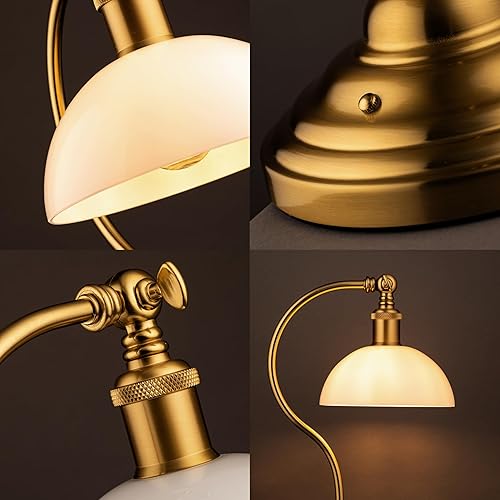 Miniatura 7 de O'Bright Bankers - Lámpara de mesa LED inalámbrica, funciona con pilas, recargable, atenuación de 3 niveles, carga universal USB-C, cabezal