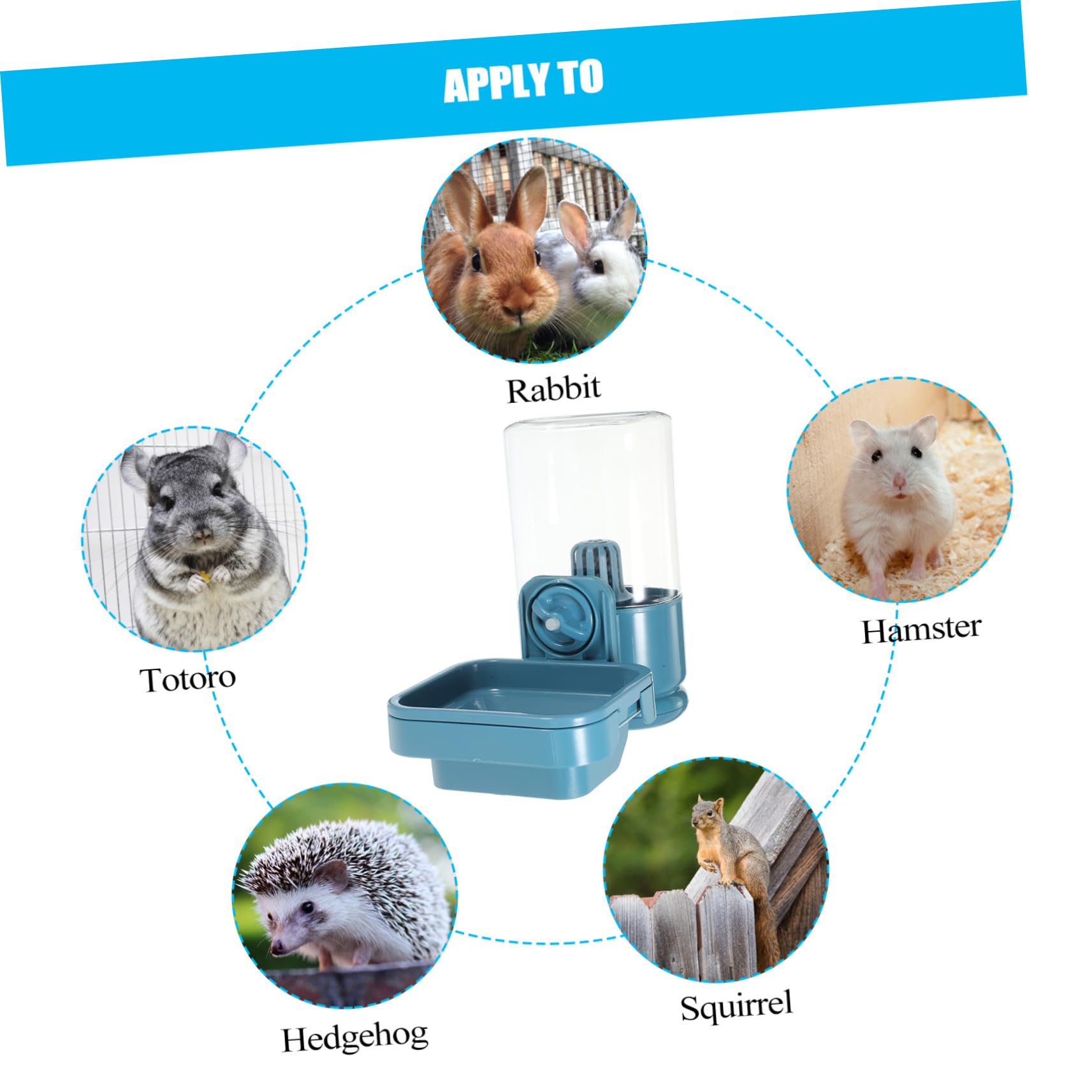 Dispenser per Animali Domestici Appeso Gabbia Bottiglia Anti-perdita Grande Capacità con Filtro Adatto a Conigli Criceti Porcellini Furetti Facilmente Pulibile e Portatile