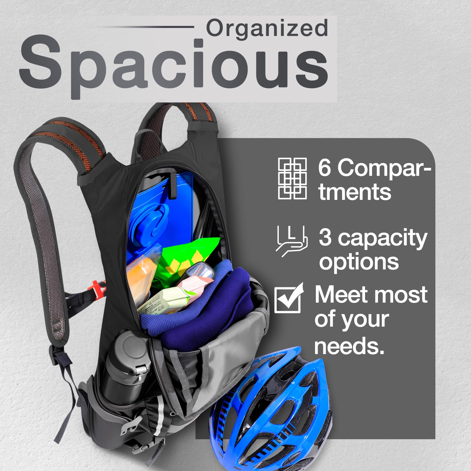 SPGOOD Fahrradrucksack 20L/25L/30L (9 Farben)-Wasserdichter Ultraleicht-für Damen & Herren Multifunktionaler-mit Regenschutzkappe/Helmabdeckung Rucksäcke MTB Mountainbike