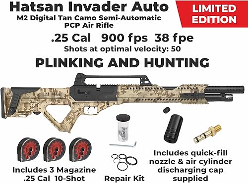 Miniatura 6 de Hatsan Invader Auto Air Rifle con paquete de 100 blancos de papel y pellets Wearable4U