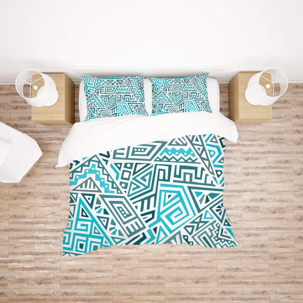 Parure de lit King Size ultra douce et facile d'entretien style ethnique