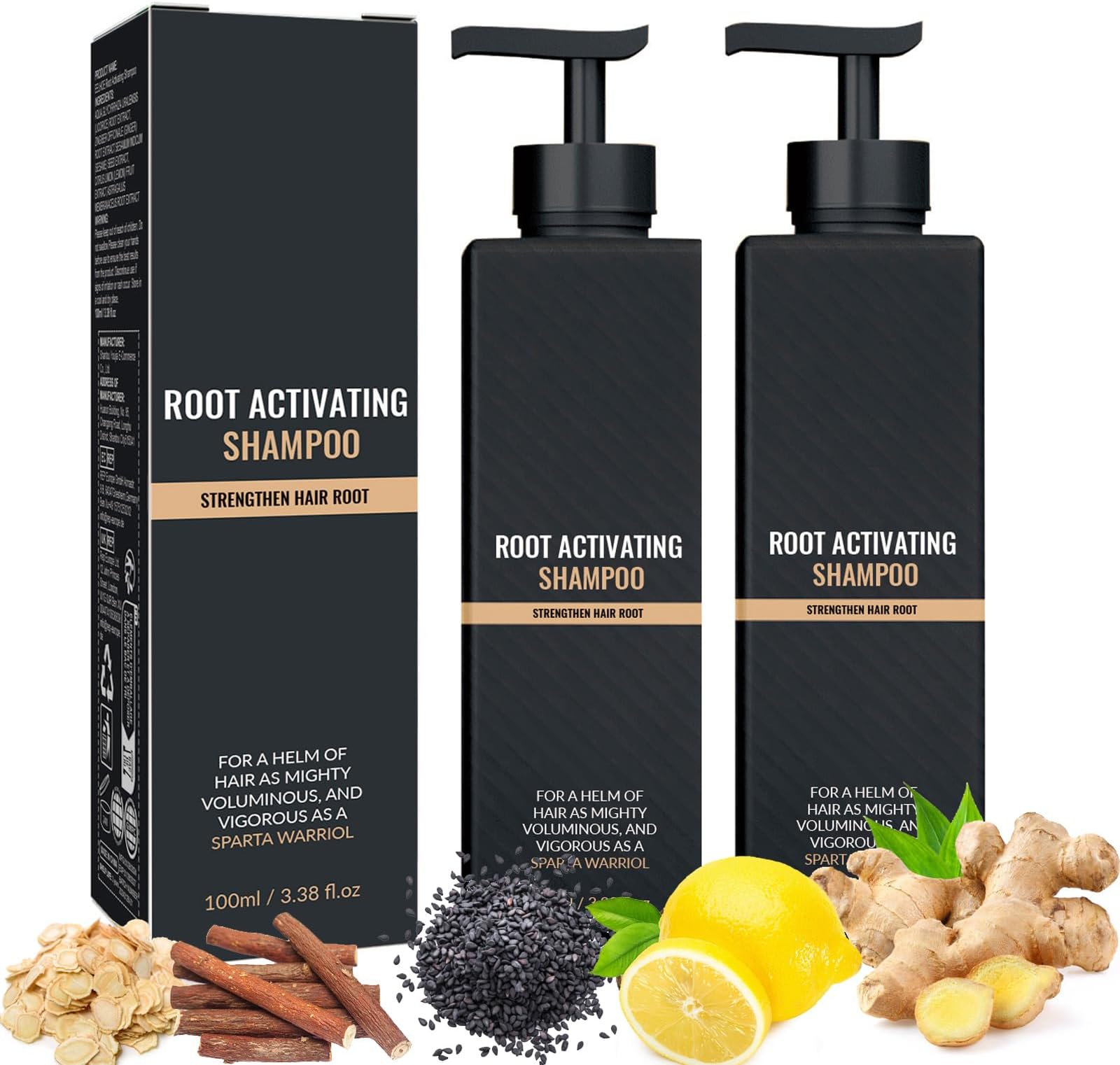 2pcs Root Activator Shampoo,Mane Root Activator Shampoo for Man,Unisex Hair ThickeningShampoo that Repairs,Smooths & Strengthens,Hair Restoration Solution